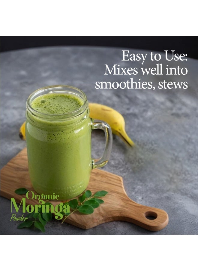 هيلز مسحوق المورينجا هيلز (200 جرام) مسحوق أوراق المورينجا أوليفيرا العضوي - خالٍ من الغلوتين وغير معدل وراثيًا، مثالي للعصائر والمشروبات والشاي والوصفات، معبأ في كيس قابل لإعادة الإغلاق بسحاب - Image 4