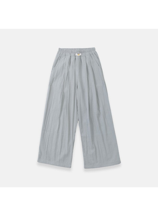 Bumblebee Girls' Summer Pants - Kids' Ice Silk Wide Leg Trousers, Loose Straight Cut With Flowy Drape, Breathable Elastic Waist Comfortable Play Pants For Big Girls - Image 4