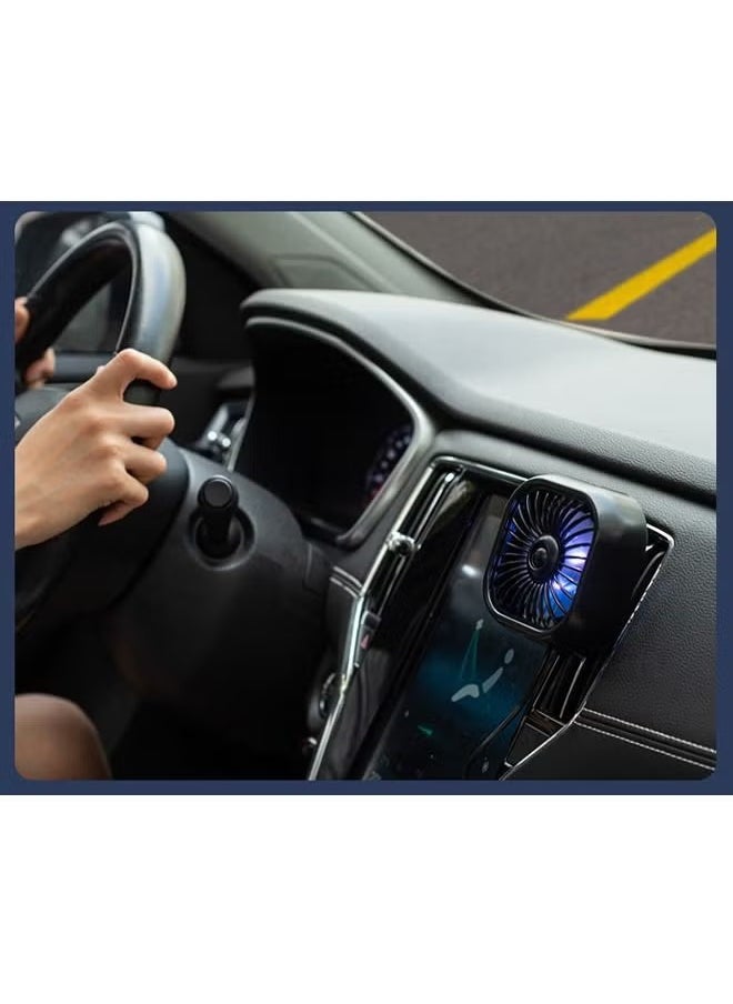 Gasin - Car Air Vent USB Fan Auto Cooling Fan With Colorful Light - Image 1