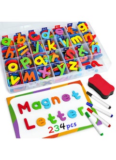 Coogam Magnetic Letters 234 Pcs, Uppercase Lowercase Foam Alphabet Abc Fridge Magnets, Educational Toy Set For Classroom Kids Learning Spelling With Magnetic Board And Storage Box  - Image 1