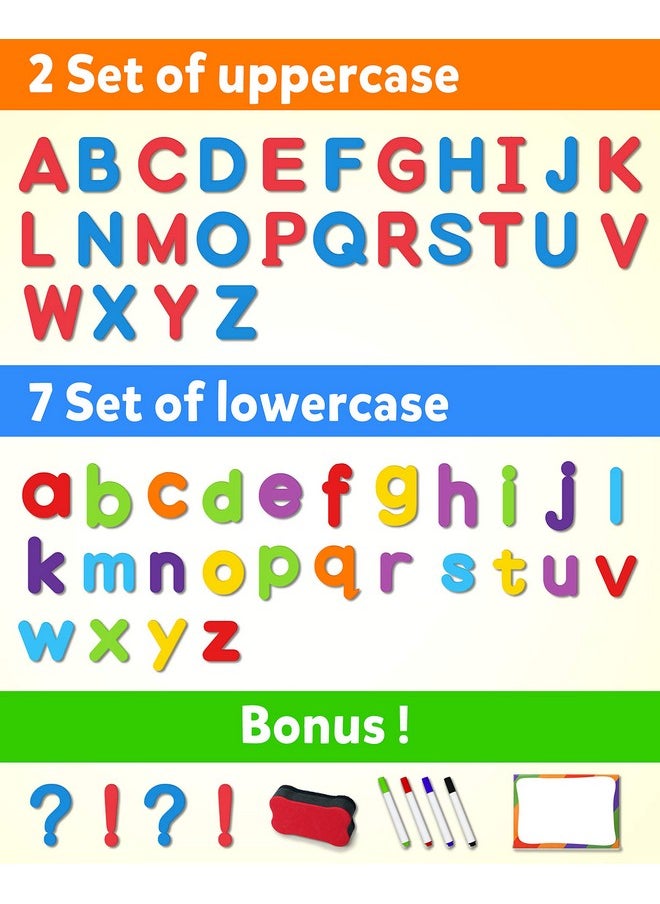 Coogam - Magnetic Letters 234 Pcs, Uppercase Lowercase Foam Alphabet Abc Fridge Magnets, Educational Toy Set For Classroom Kids Learning Spelling With Magnetic Board And Storage Box - Image 1