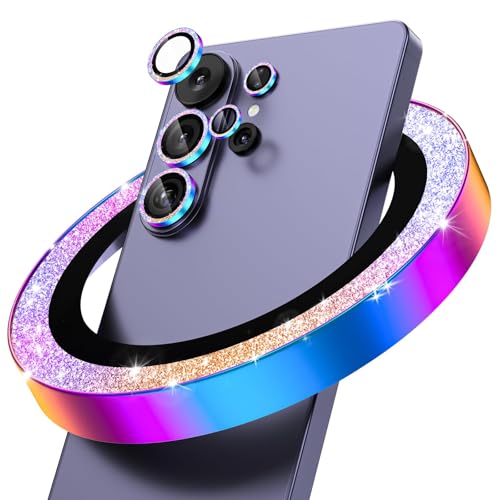 imluckies for Samsung Galaxy S26 Ultra Camera Lens Protector Bling, 9H Tempered Glass with Aluminum Aloy Edge, Ultra-HD Individual Lens Cover, Scratch Resistant & Case Friendly, Glitter Colorful - Image 1