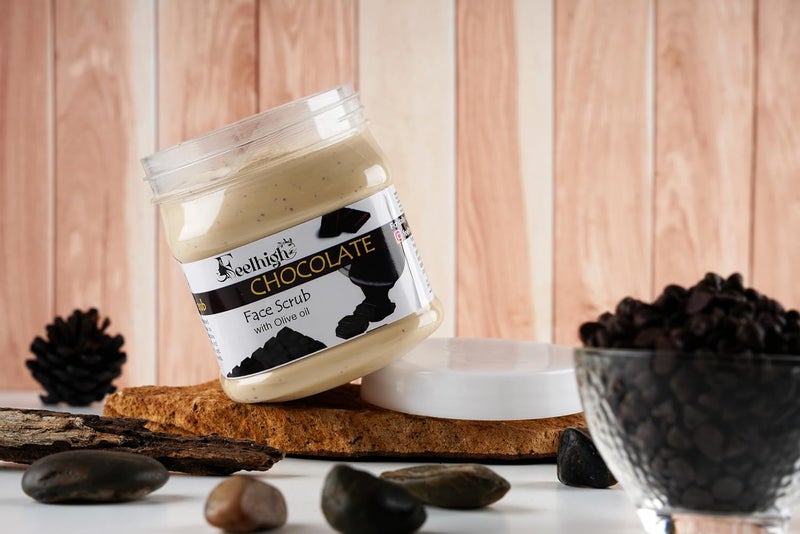 Feelhigh Chocolate Face Smoothing Scrub Enriched with Olive Oil 500ml Pack 2 Men And Women - Image 5