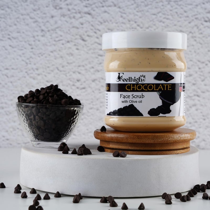 Feelhigh Chocolate Face Smoothing Scrub Enriched with Olive Oil 500ml Pack 2 Men And Women - Image 3