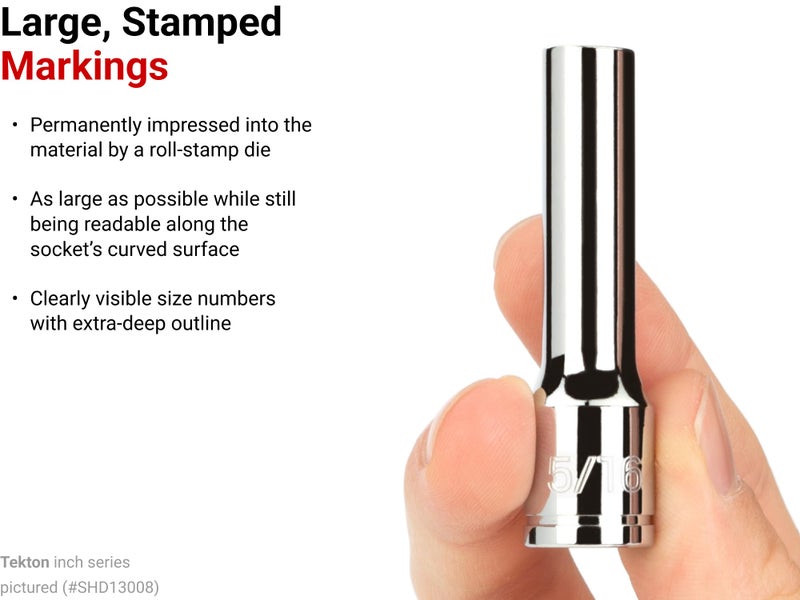 TEKTON 3/8 Inch Drive 12-Point Socket Set with Rail, 15-Piece (1/4-1 in.) | SHD91111 - Image 2