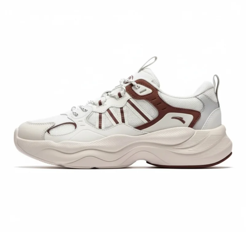 انتا أحذية رياضية نسائية قصيرة بنعل سميك مريحة للاستخدام اليومي