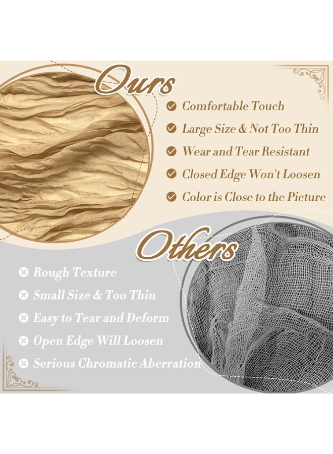 Cheesecloth Gauze Table Runner, Sand Gauze Cheesecloth Tablecloth, Rustic Boho Fabric Long Table Runner, for Wedding Reception Bridal Baby Shower Holiday Party Table Decorations, 90x300cm - Image 3