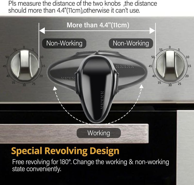 KPNG Childproof Oven Door Lock, Oven Locks for Cabinets, Fridge & Freezers Toddlers Oven Front Lock Use Durable and Heat-Resistant 3M Tapes No Tools Need or Drill (Black/Pack of-1) - Image 3
