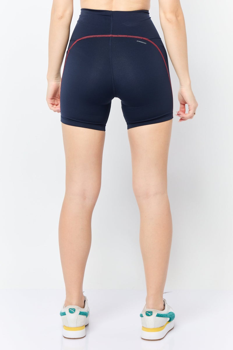 Adidas Women Sportswear Fit Training Shorts, Navy - Image 4