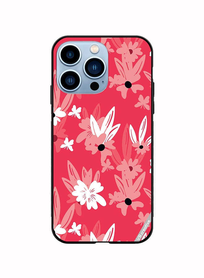 VR CREATIVE Protective Case Cover For Apple iPhone 14 Pro Floral Pattern Based On Traditional Folk Art Ornaments Design Multicolour - Image 1