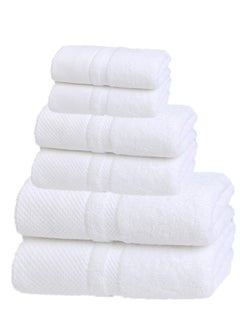 Sharpdo 6-Piece Cotton Gift Towel and Bath Towel Set, 2 Hand Towels + 2 Towels + 2 Bath Towels, Soft and Skin-Friendly Cotton Towel  - Image 1