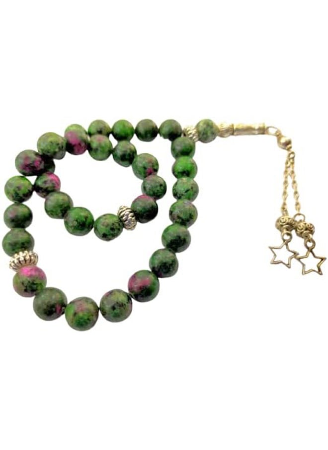 Generic Elegant Handmade Natural - Ruby Zosite 33 Beads Rosary  - Image 1
