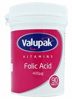 VALUPAK Folic acid 400µg 90 Tablets  - Image 1