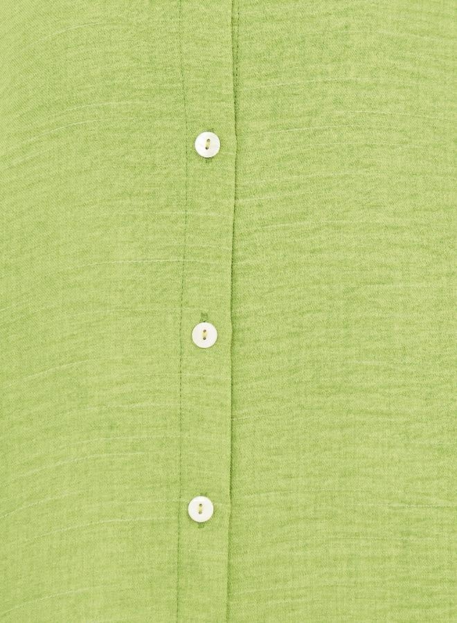 Styli Textured Collared Shirt Maxi Dress - Image 3