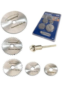 6Pcs HSS Rotary Blades Cutting Discs with Mandrel Cut-Off Circular Saw for Dremel Rotary Tool Electric Grinding Accessories
