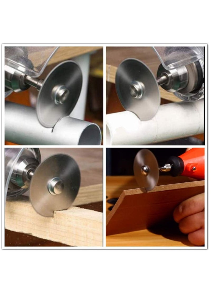 BONAI - 6Pcs HSS Rotary Blades Cutting Discs with Mandrel Cut-Off Circular Saw for Dremel Rotary Tool Electric Grinding Accessories - Image 1