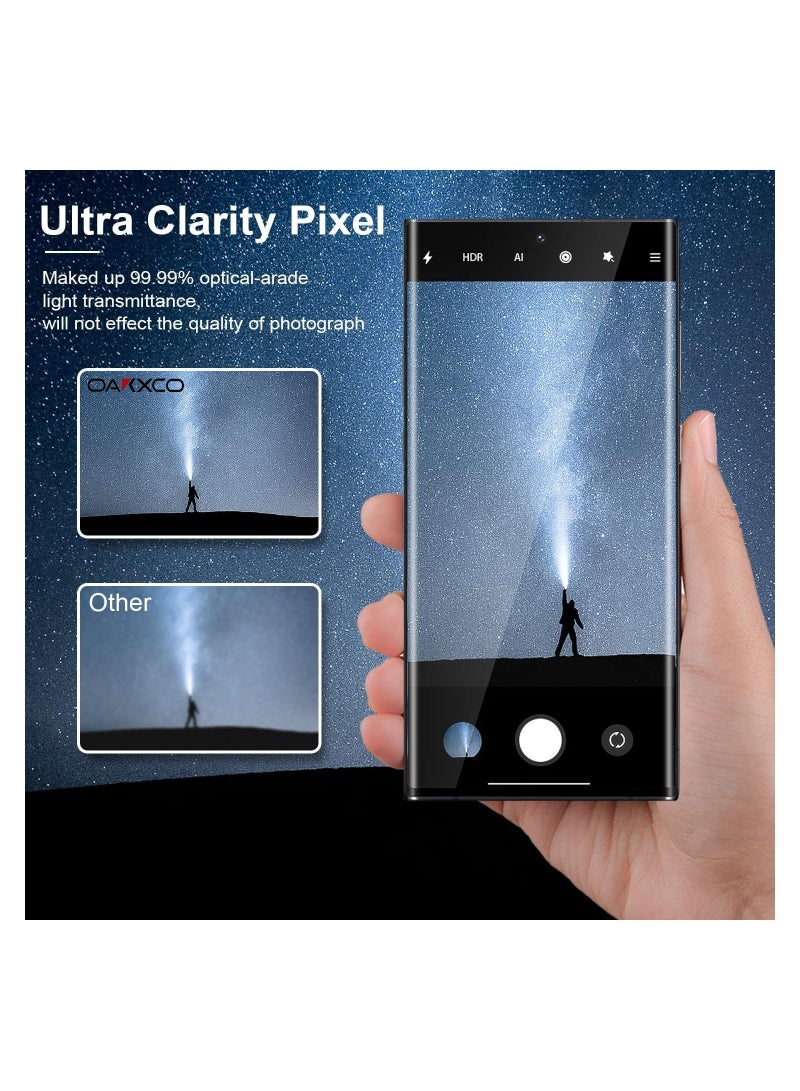 حامي عدسة الكاميرا متوافق مع سامسونج جالكسي S22 ألترا (2022)، زجاج مقسى فائق النحافة مقاوم للخدش مع حافة من الألمنيوم - Image 4