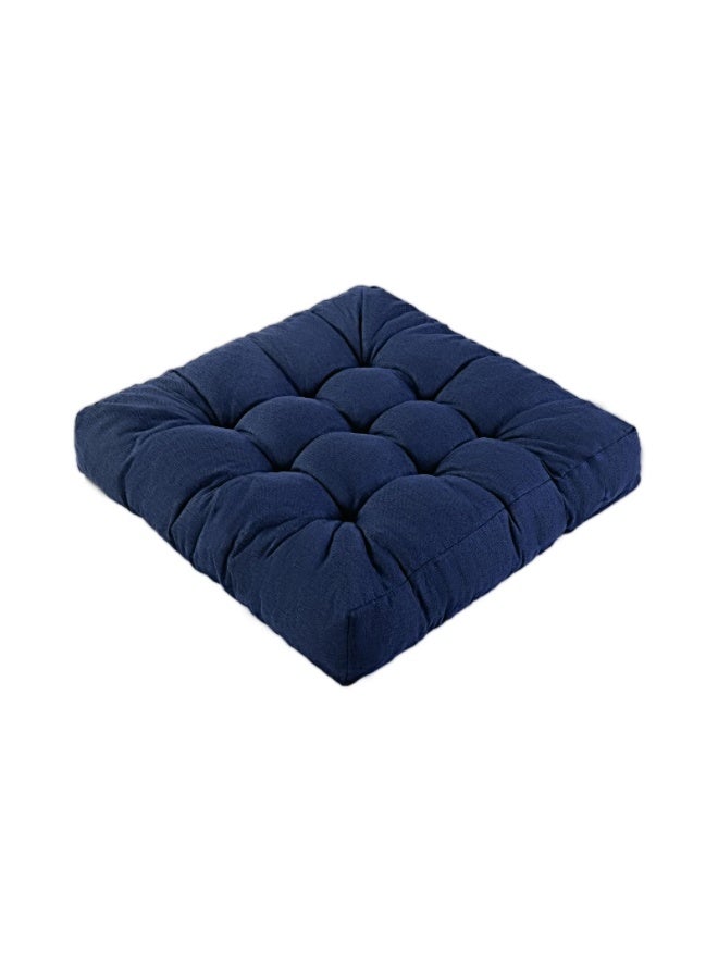وانغبانغزي وسائد التأمل للأرضية، وسادة أرضية مبطنة للبالغين، وسائد مربعة كبيرة كوسائد مقعد للتاتامي وغرفة المعيشة واليوجا، مع إضافة كتلة إسفنج الذاكرة، مقاس 40x40x10 سم، اللون الأزرق الداكن - Image 1