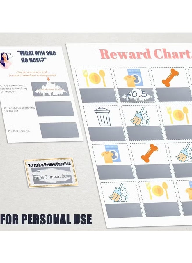 YJ 400PCS(40Sheets) Scratch Off Stickers Labels - Rectangle, Gray, Self-Adhesive Easy to Peel and Stick for DIY Wedding Party Games Fundraisers Promotions - Image 4