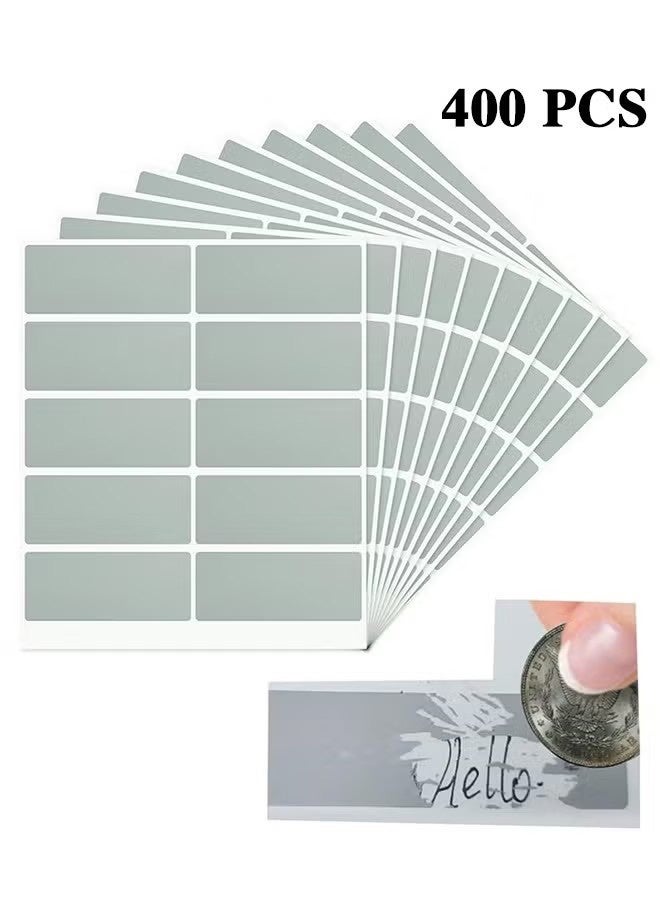YJ 400PCS(40Sheets) Scratch Off Stickers Labels - Rectangle, Gray, Self-Adhesive Easy to Peel and Stick for DIY Wedding Party Games Fundraisers Promotions - Image 1
