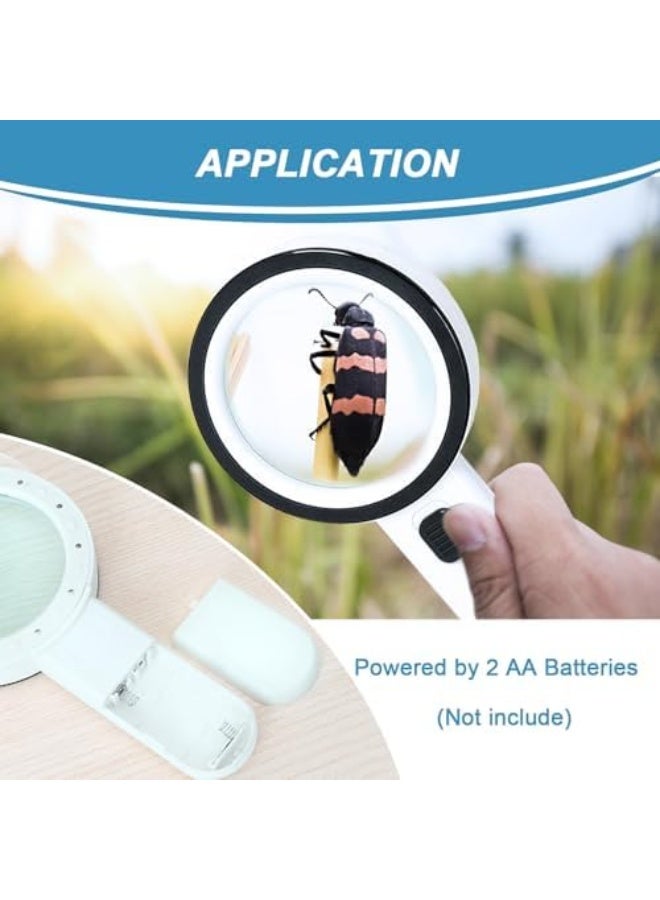 LED Magnifying Glass with 12 Ultra-Bright Lights, 3X Double Glass Lens, Ideal for Reading, Inspection, and Close Work - Image 4