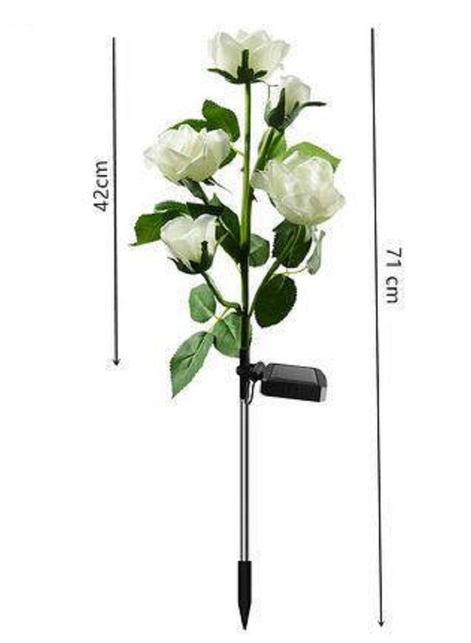 Solar Rose Light, 5 Heads Waterproof Solar Powered Flower Lights, Rose Light for Garden Patio and more - Image 2