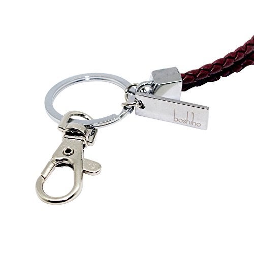 boshiho Office Lanyard, PU Leather Necklace Lanyard with Strong Clip and Keychain for Keys, ID Badge Holder, USB or Cell Phone (Brown) - Image 2