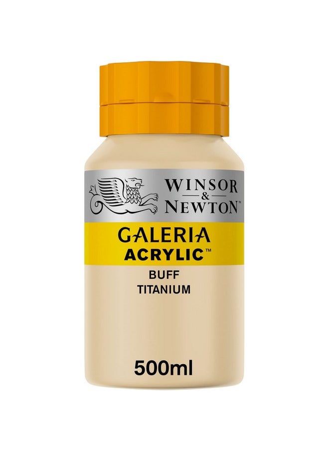 WINSOR & NEWTON Galeria Acrylic Colour - Jar Of 500 Ml - Buff Titanium (060) - Highly Pigmented Lightfast Artists' Acrylic Paints For Canvas, Wood, Fabric & Paper - More Colours Available  - Image 1