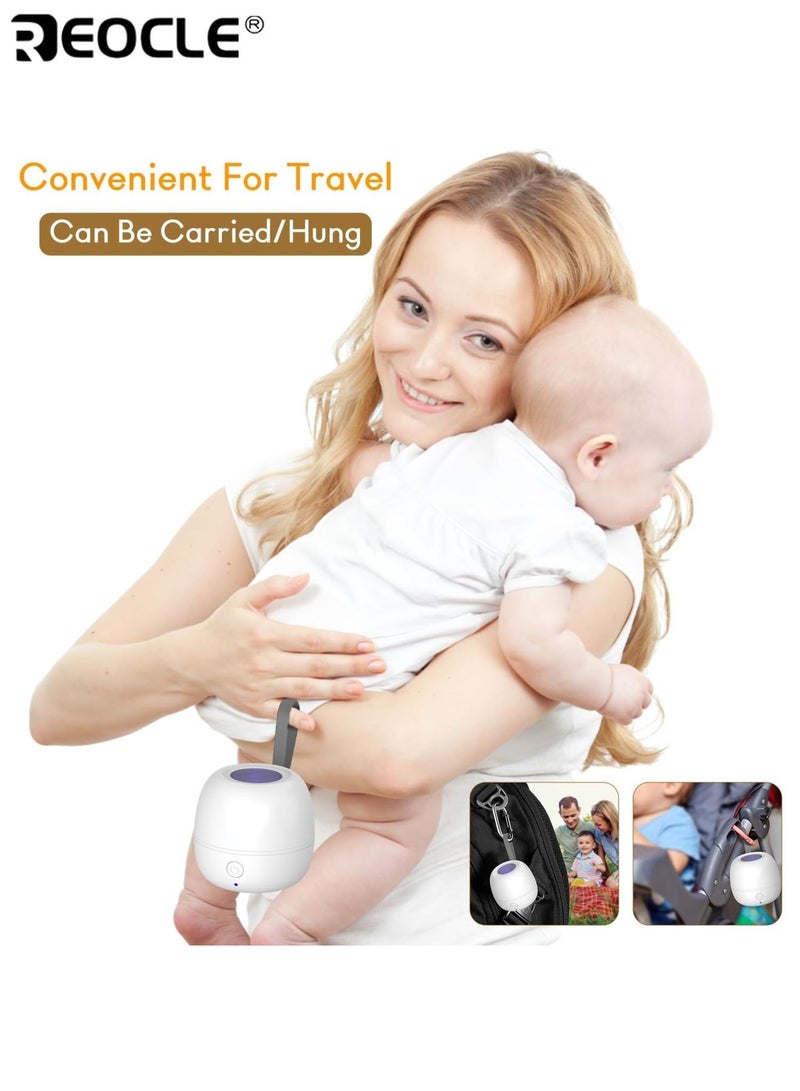 REOCLE Portable Pacifier Sanitizer with UV Sterilization On The Go Pacifier Storage Case Travel Friendly Mini Pacifier Holder Keeps Baby Binkies Clean and Hygienic for Newborns Infants and Toddlers - Image 3