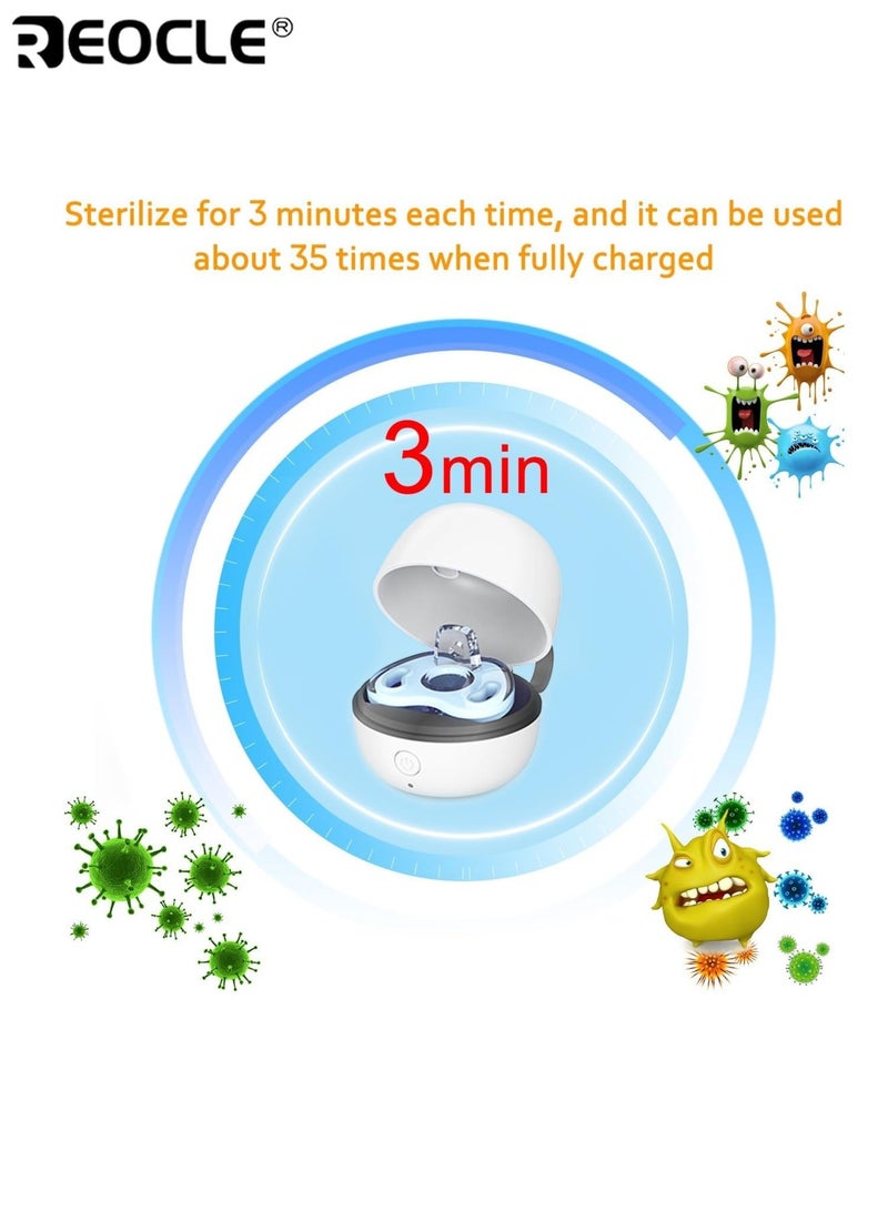 REOCLE Portable Pacifier Sanitizer with UV Sterilization On The Go Pacifier Storage Case Travel Friendly Mini Pacifier Holder Keeps Baby Binkies Clean and Hygienic for Newborns Infants and Toddlers - Image 2