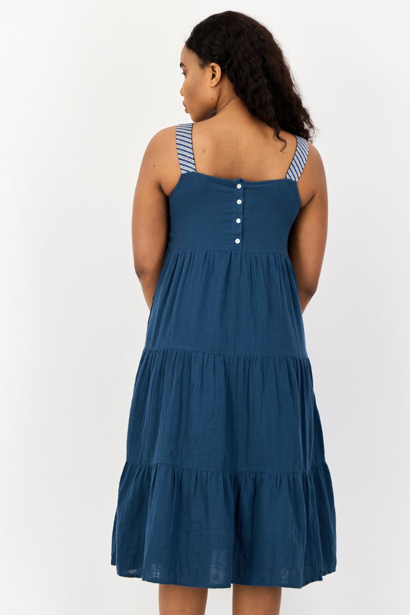 ONLY Women Plain Midi Dress, Slate Blue  - Image 3