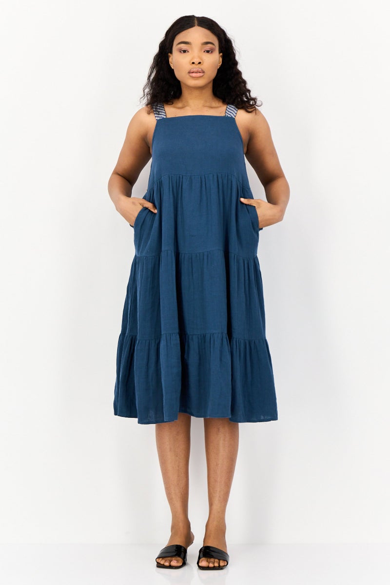 ONLY Women Plain Midi Dress, Slate Blue  - Image 1