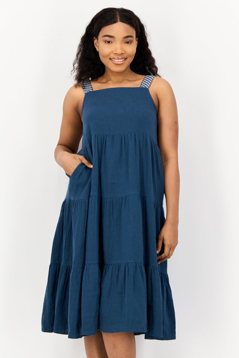 ONLY Women Plain Midi Dress, Slate Blue  - Image 2
