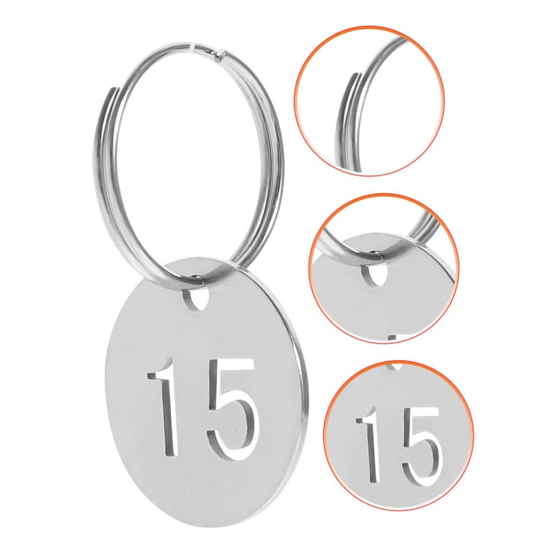 2 Sets 15 Pcs Stainless Steel Key Tags Number Rings For Easy Organization - Image 3