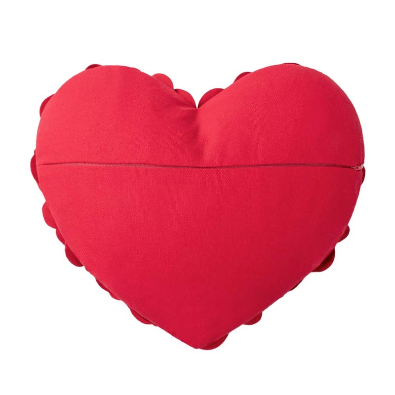 JWH 3D Flower Throw Pillow Covers Decorative Aesthetic Floral Accent Pillow Cases Heart Shaped Cushion Love Decor for Couch Living Room Bed Chair 14 x 16 Inches Red - Image 2