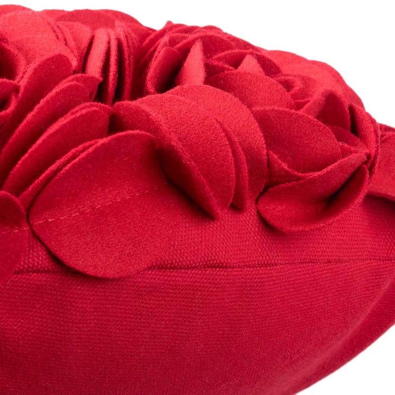 JWH 3D Flower Throw Pillow Covers Decorative Aesthetic Floral Accent Pillow Cases Heart Shaped Cushion Love Decor for Couch Living Room Bed Chair 14 x 16 Inches Red - Image 4