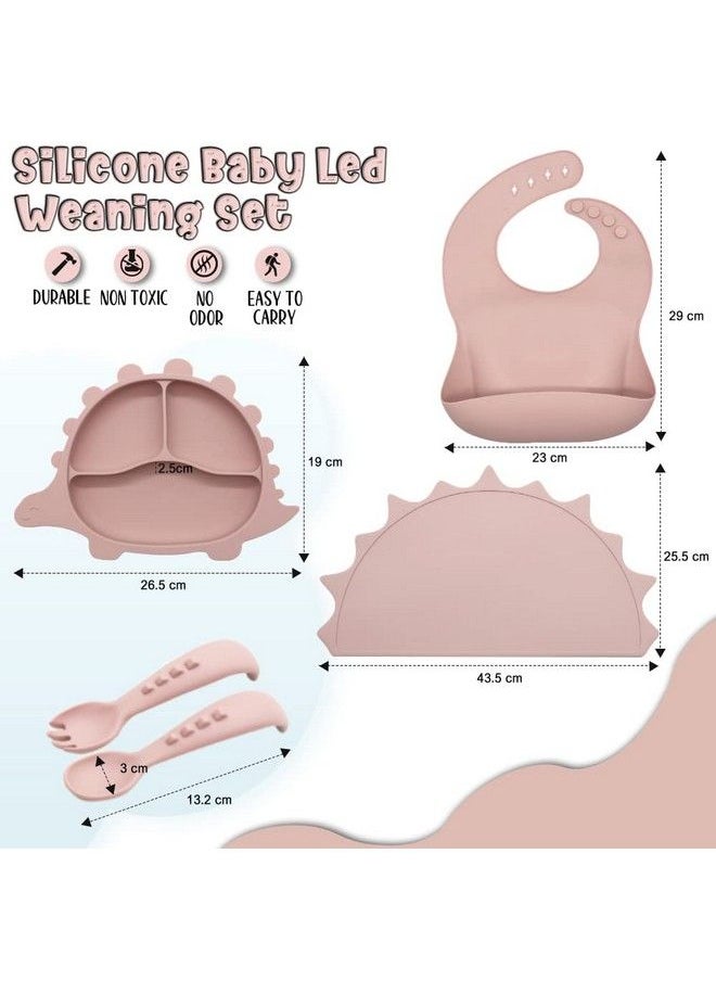 ™ Baby Feeding Setfood Grade Silicone ; Placemat Suction Plate Silicone Spoon Fork Adjustable Bib5Pcs Kids Tableware Kit Microwave Safe Nontoxic Bpa Free Gift Set (Dino) - pzsku/Z370E67FA3BFF7D7CBA04Z/45/_/1692783170/42df2ca4-eef5-48ce-98c7-73d6bea294c8