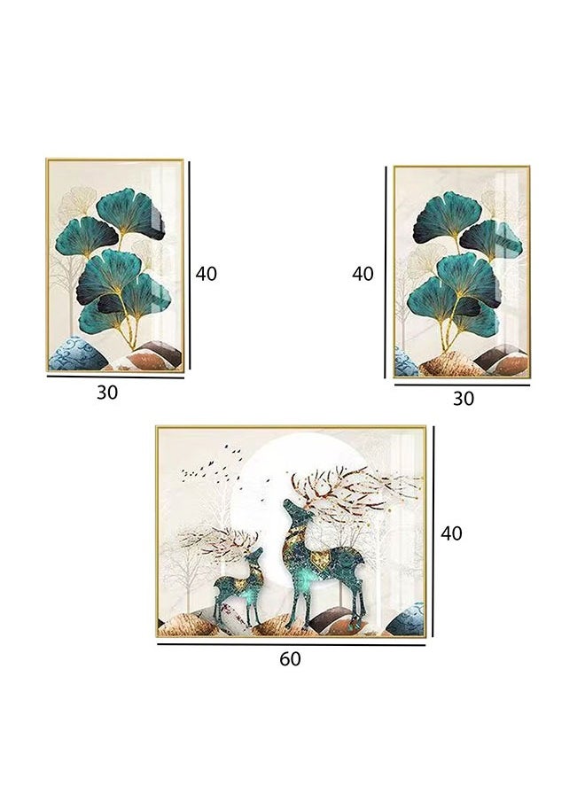LEDIN - Wall Art Canvas Wall Art Framed Wall Art Simple Abstract Wall Art 3 Piece Suite Suitable For Living room Bedroom Bathroom Dining Room Kitchen Office Wall Decor Aesthetic Wall Art - Image 1
