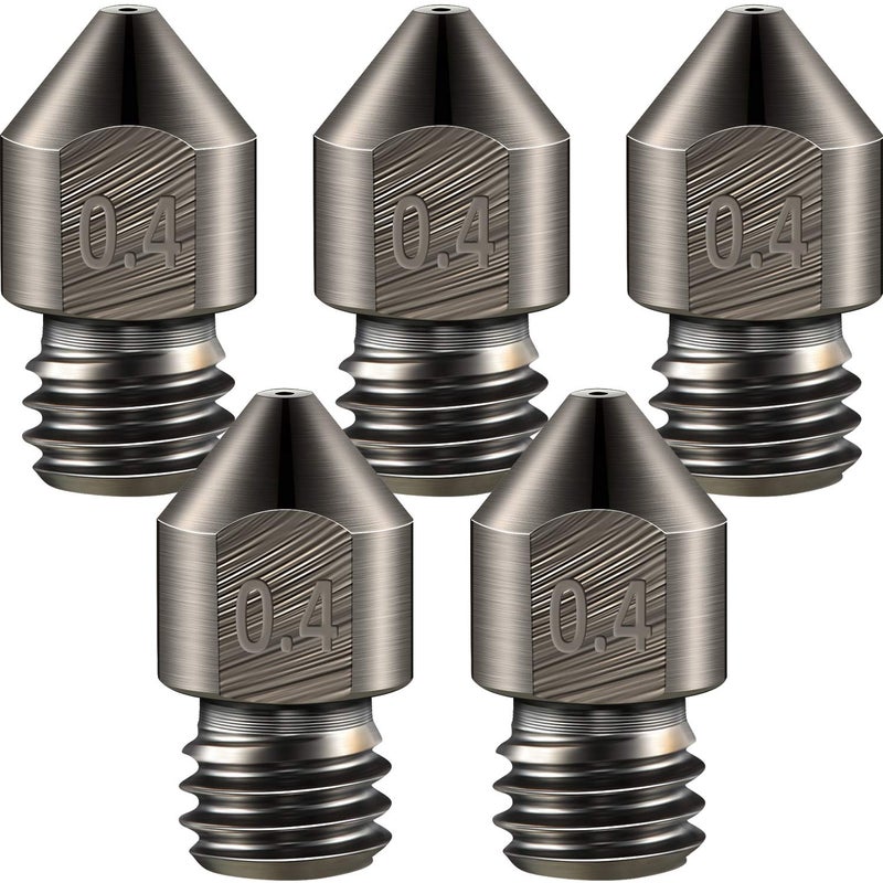 Mudder Hardened Steel Nozzle 0.4 Mm/ 1.75 mm 3D Printer Mk8 Nozzles High Temperature Wear Resistant Compatible with Ender 3/ Ender3 Pro, Prusa I3, Makerbot Creality Cr-10 All Metal Hotend - Image 1