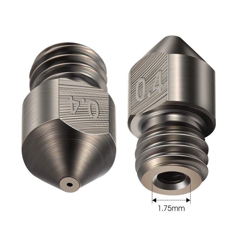 Mudder Hardened Steel Nozzle 0.4 Mm/ 1.75 mm 3D Printer Mk8 Nozzles High Temperature Wear Resistant Compatible with Ender 3/ Ender3 Pro, Prusa I3, Makerbot Creality Cr-10 All Metal Hotend - Image 5