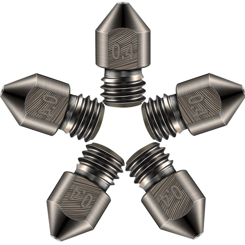 Mudder Hardened Steel Nozzle 0.4 Mm/ 1.75 mm 3D Printer Mk8 Nozzles High Temperature Wear Resistant Compatible with Ender 3/ Ender3 Pro, Prusa I3, Makerbot Creality Cr-10 All Metal Hotend - Image 4