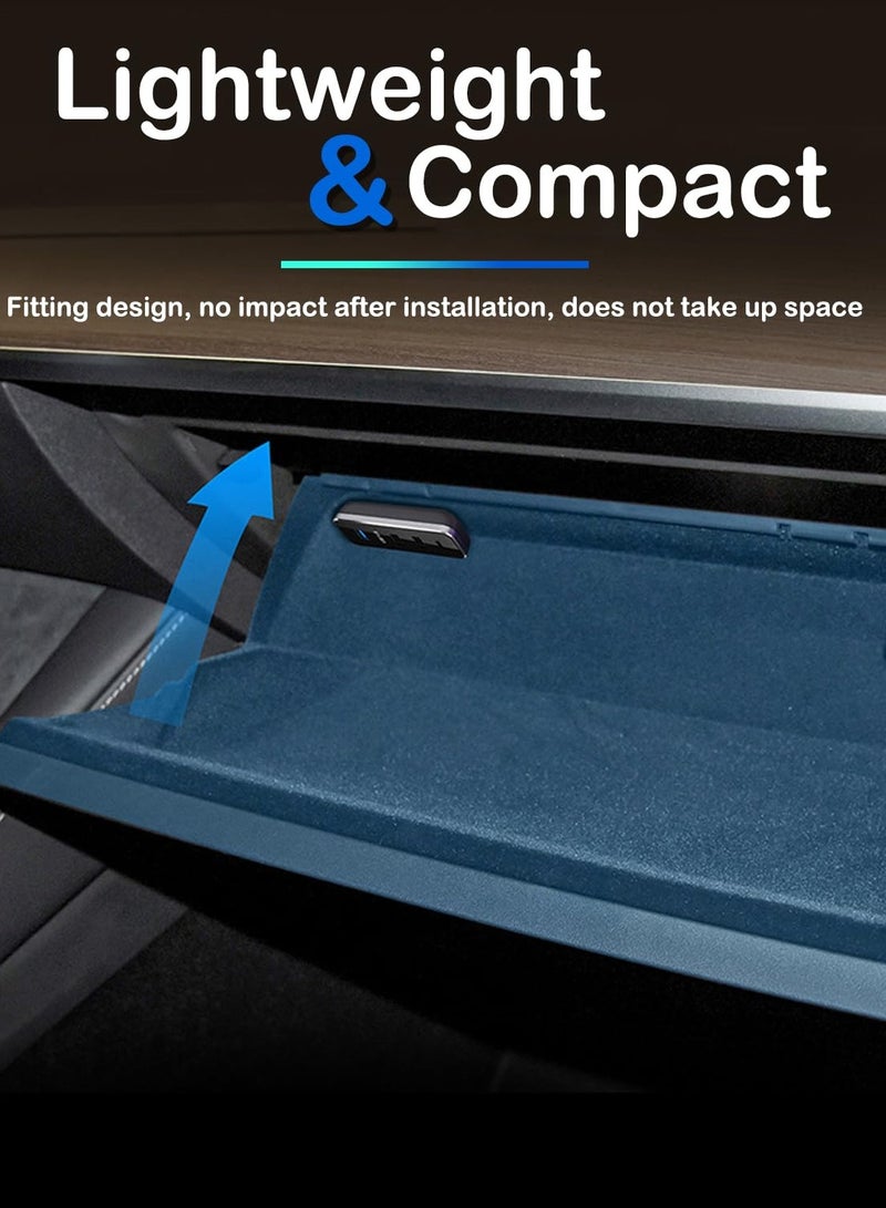 Excefore for Tesla Model Y / 3 Docking Station 4 in 1 USB LED Hub, 4-in-1 Glovebox USB Flash Drive Charging Data Transmission Docking Station, for Model 3/Y Multiport Charger Adapter Car Accessories - Image 4