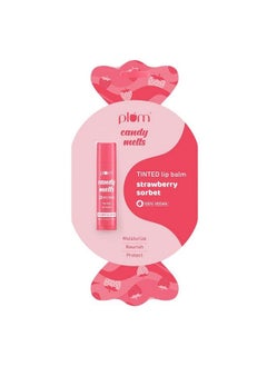 Plum Candy Melts Strawberry Sorbet Tinted Lip Balm ; Moisturizes & Nourishes ; Hydrates Dry & Chapped Lips ; 100% Vegan ; 4.5G  - Image 2