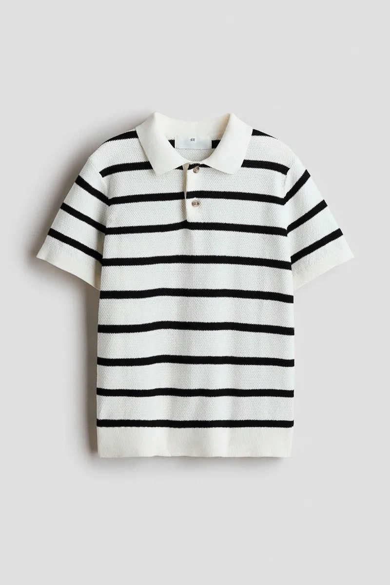 H&M  Waffle-knit polo shirt for Men | Best Price UAE