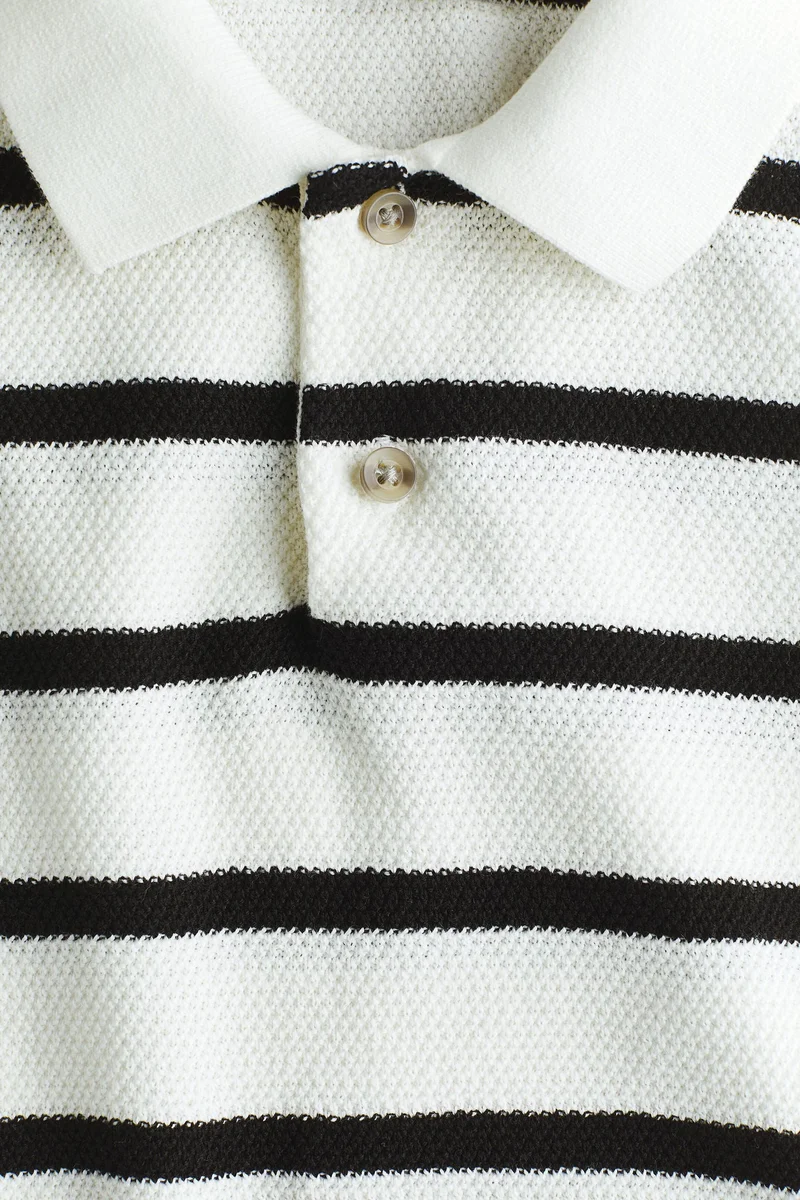 H&M  Waffle-knit polo shirt for Men | Best Price UAE