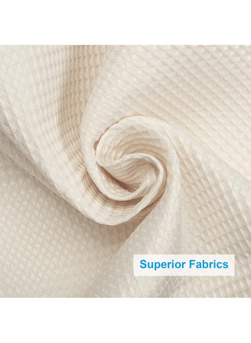 Shower Curtain Fabric, Waffle Shower Curtains for Bathroom, Cloth Shower Curtain Heavy Duty, Thick Bathroom Shower Curtains Hotel Quality, Premium Polyester, Beige, 180*180cm - Image 5