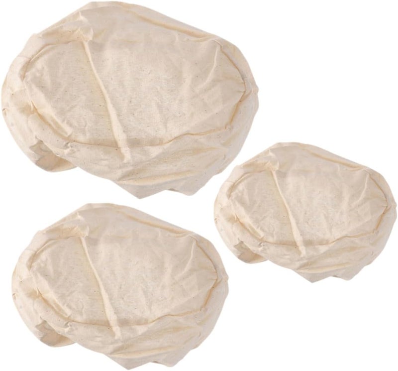 Ciieeo 3pcs Bread Proofing Basket Cloth Covers Baking Cloth Liners for Sourdough Dough Baskets 21x15x8cm, 25x15x8cm, 28x15x8cm Cotton Baking Supplies for Home Bakers - Image 1