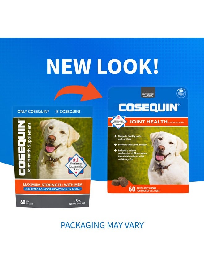 Nutramax Laboratories - Nutramax Cosequin Joint Health Supplement for Dogs - With Glucosamine, Chondroitin, MSM, and Omega-3's, 60 Soft Chews - Image 1