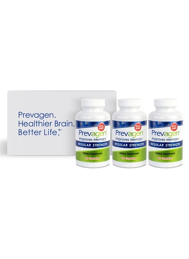 Prevagen - Improves Memory - Regular Strength 10mg, 60 Capsules with Apoaequorin And Vitamin D with Attractive and Stackable Storage Box - 3 Pack - Image 1