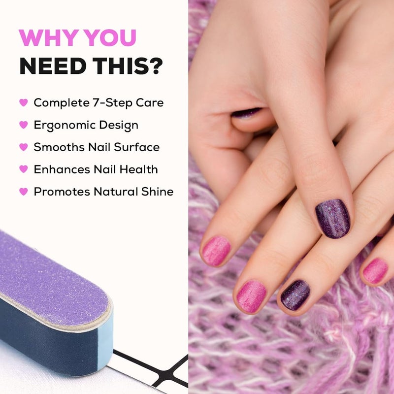 Multibrite Nail Filer & Buffer for Pedicure & Manicure Tool, 7 Ways Filer for Nail Repair, All-in-One Shaping & Buffing, Washable Nail Care Tool, Nail Buffer for Natural Nails, Easy to Use for Women - Image 3